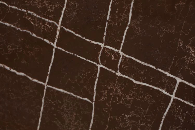 Dark Red Quartz with White Veins Wall Cladding