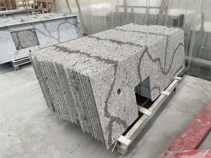 Premium Grey Calacatta Quartz Vanity Countertop 2